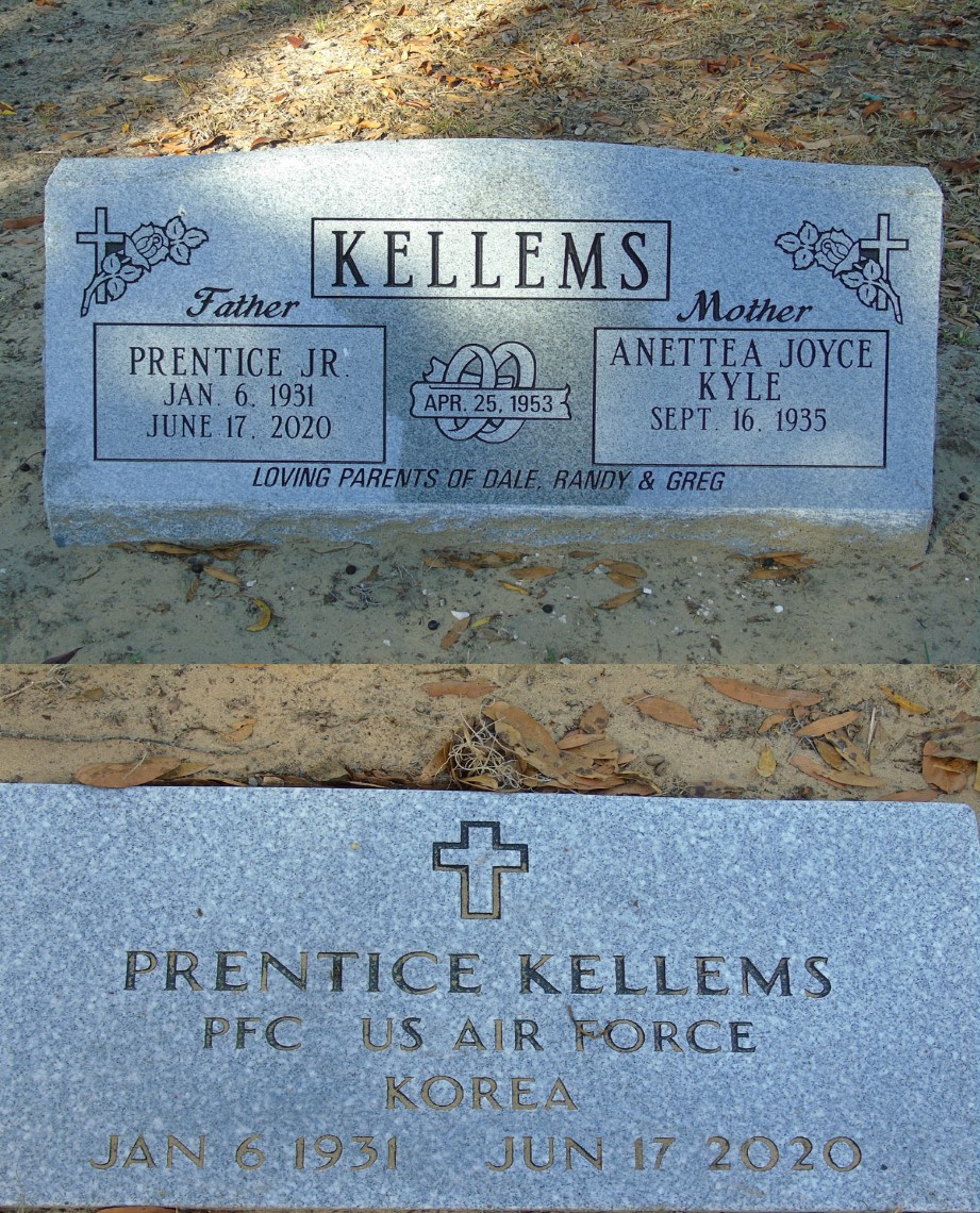 Headstone for Kellems, Prentice Jr.